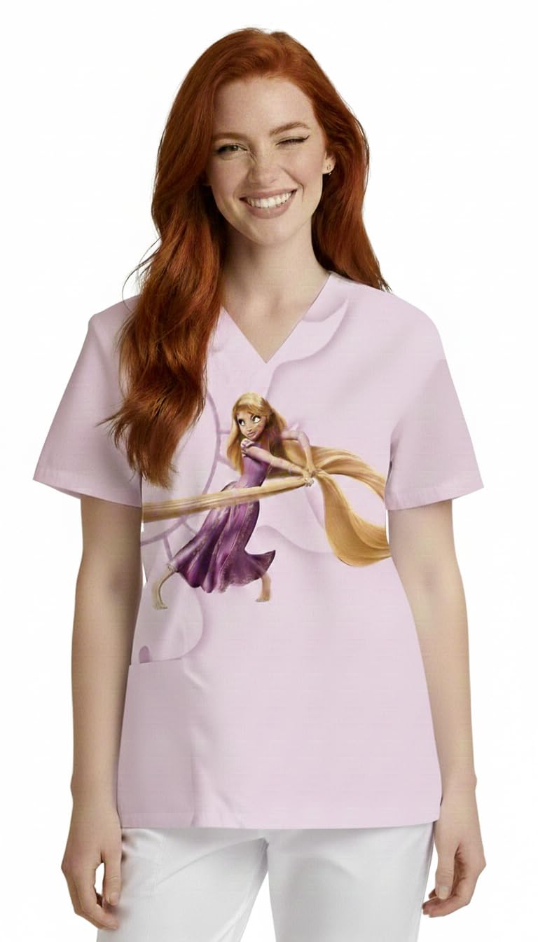 ROBONZEL Medical Scrub printed Hospital unisex-dental - Surgical scrubTop only -LONG SLEEVE - Doctor Scrub -Medical Uniform