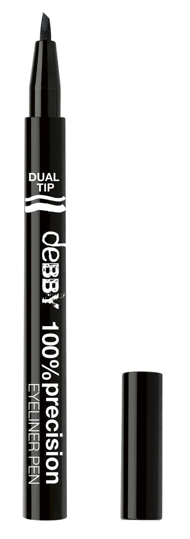 Debby 100% Precision Dual Tip Eyeliner Pen, Black