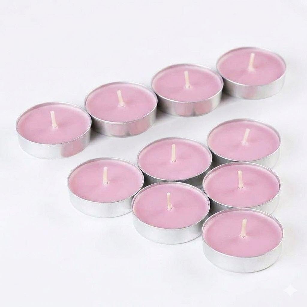 Aromatic Candle - Premium long-lasting scent designed to elevate mood and enhance romantic evenings with subtle, soothing fragrance. (M4 – 10 pcs, Rose)