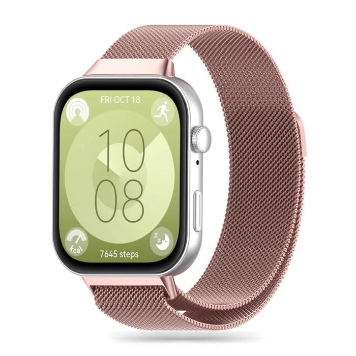 Eco Band Compatible with Huawei Watch Fit 4/4 pro 2025 /Fit 3 Strap, Adjustable Stainless Steel Metal Watch Band Classic Style Strap for Huawei Watch Fit 4 2025 Replacement Band