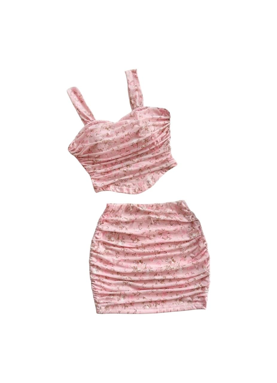 Bold Style Short Skirt & Top Summer Set - One Size