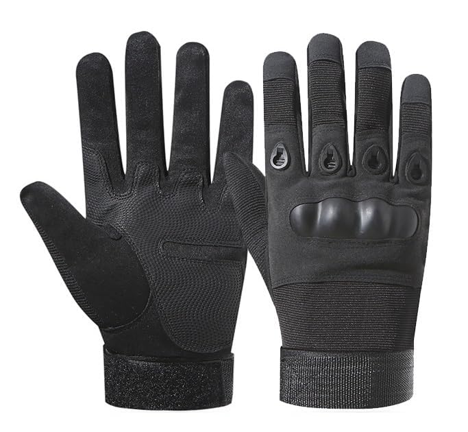 Full Finger Hard Knuckle Motorcycle Army Shooting Outdoor Breathable Gym & Fitness, Cycling Riding Gloves for Men and Boys