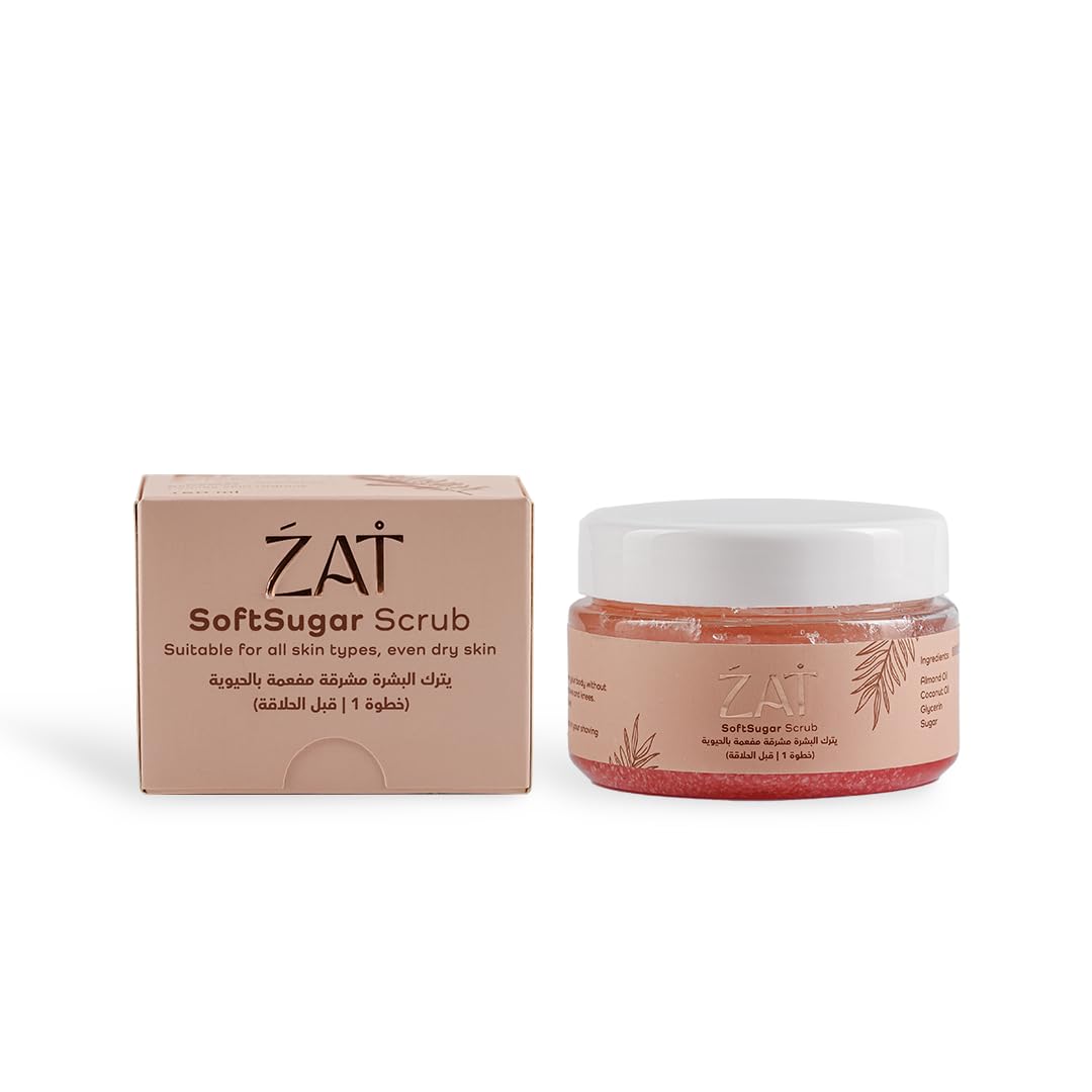 ZAT Soft Sugar Scrub, All Skin Types Body Scrub, Suitable for Dry Skin, Exfoliates|Nourishes|Refreshes, 150ML | Step 1 Before Shaving