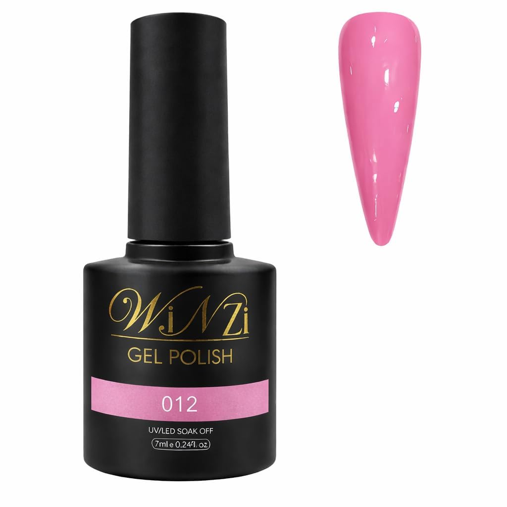 Gel Nail Polish 7ML, Medium Pink Shade, Classic Rose Pink Color, Soak Off UV LED Gel, Smooth Application, High Gloss Finish, Salon & Home DIY Manicure Nail Art (012)
