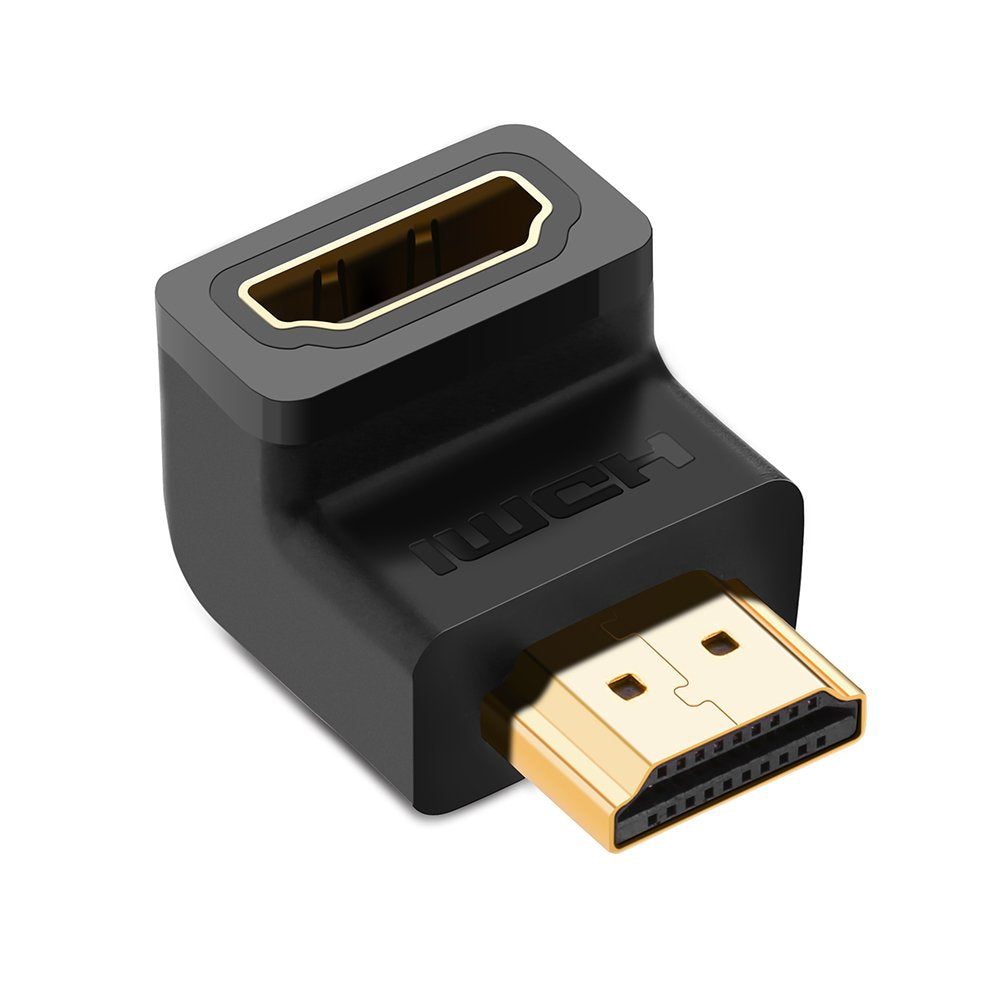 UGREEN HDMI Adapter Right Angle 90 Degree Gold Plated HDMI Male to Female Connector Supports 4K for TV Stick