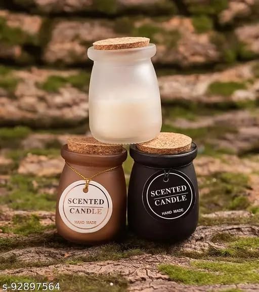 1 Piece Scented Soy Wax Candle Pot Shape with Cork Opener Perfect for Women Home Decoration, Cake Cutters or Romantic Room Surprise Decoration (White)