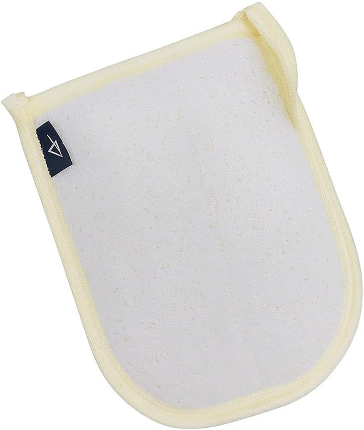Natural Loofah Bath Sponge – Premium Quality Dual-Sided Exfoliating Body Scrubber with Inner Lining for Deep Cleansing, Skin Massage – Gentle Natural Body Exfoliator for Shower & Bath (White)