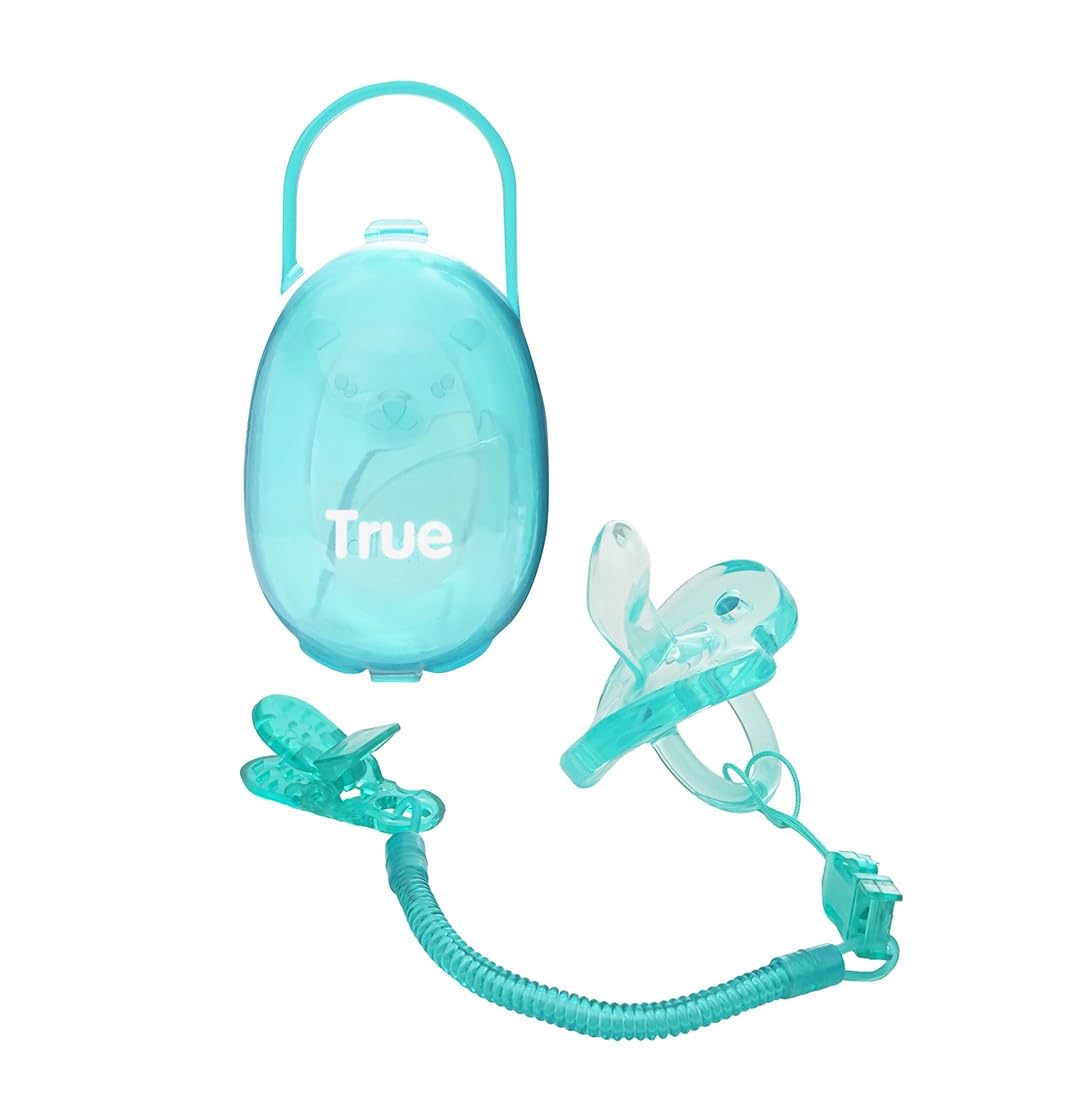 True Gold Silicon soother set with container & chain