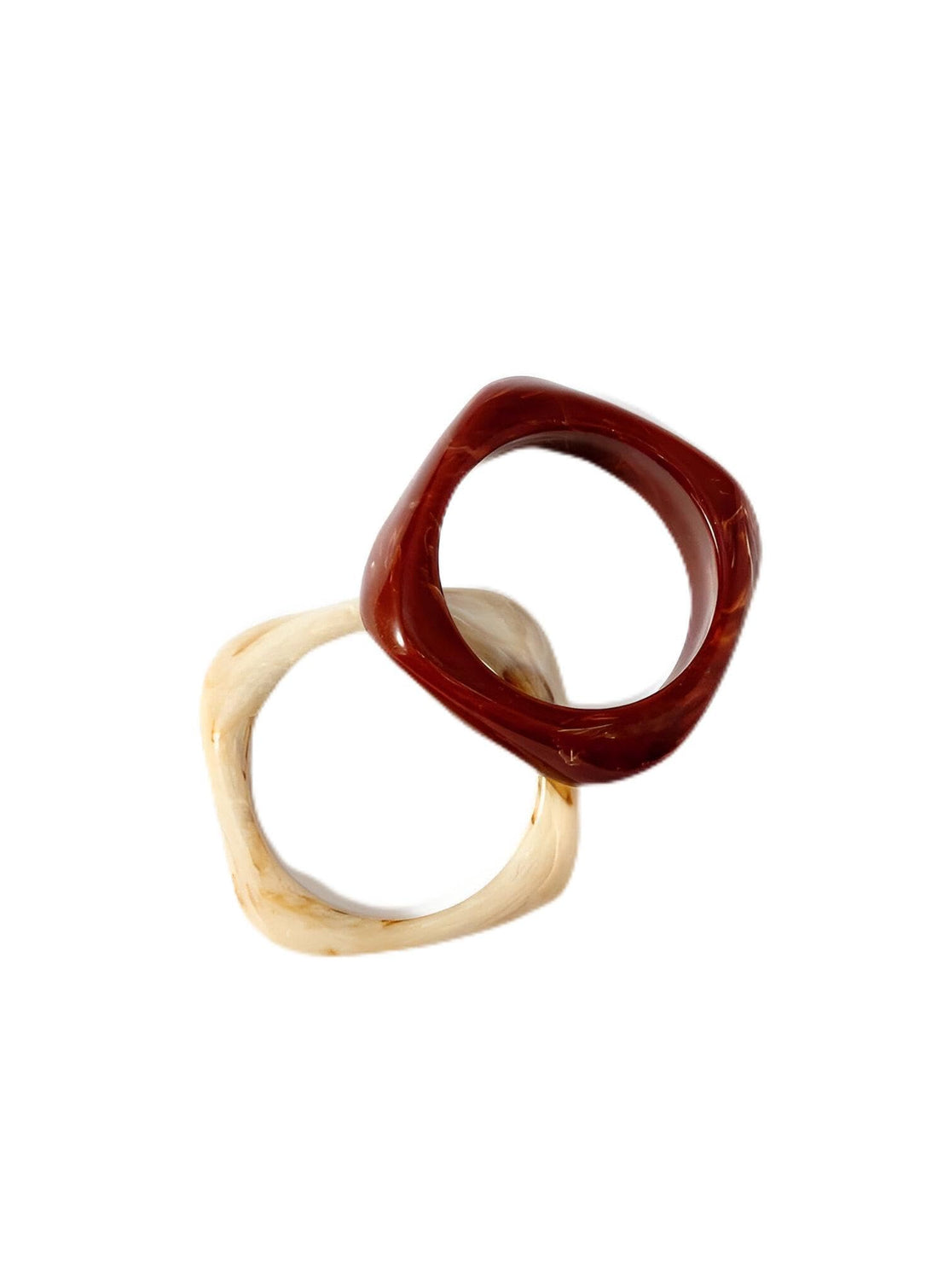Punk Style Cuffs - Wide irregular geometric bangle bracelets for women. A bold statement set crafted from chunky acrylic resin material for a fashionable look.