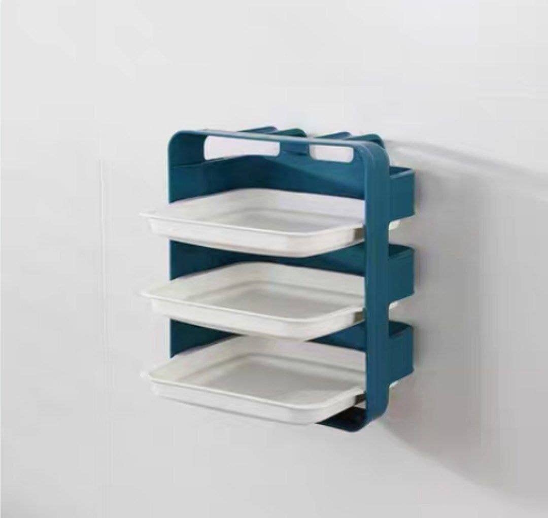 Fresh 3-Shelf Clear Plastic Modern Kitchen Dish Rack Organizer