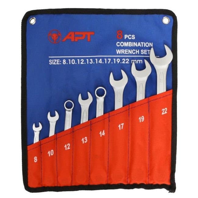 APT CR-V Combination Spanner Set 12-Pieces, 8-32 mm Size