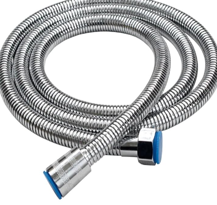 Shower Hose 150 cm German Made – Stainless Steel – Flexible and Durable Anti-Twist with Plastic Liner for Heat Insulation