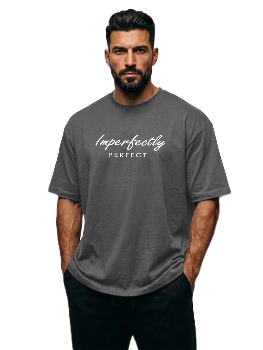 FORMA Oversized T-Shirt for Men – Premium Cotton Streetwear Tee – “Imperfectly Perfect” Graphic – Casual Everyday Relaxed Fit Shirt
