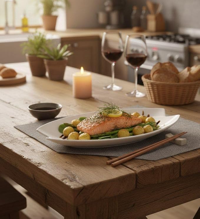 Generic Porcelain Composite Serving Dish, White Oval Platter, Oven and Dishwasher Safe, 24cm x 12cm .Ar