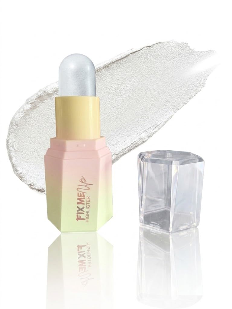 Highlighter Makeup Stick, Cream Glow Shimmer for a Radiant Finish, Easy to Blend & Long-Lasting Highlight Make Up for Face Eyes Lips (N01)