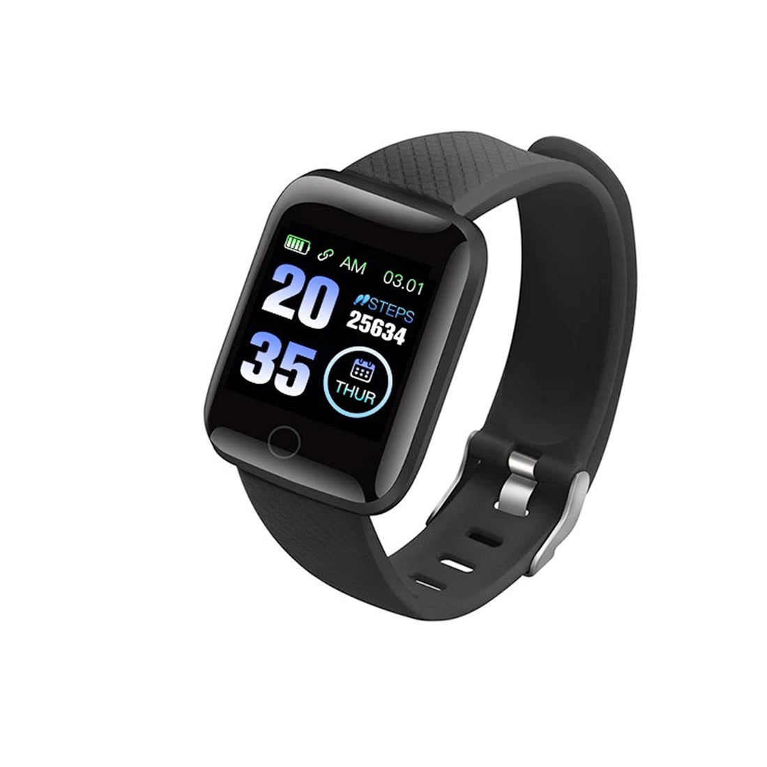 D13 Smart Watch Women Men Kids Heart Rate Blood Pressure Monitor 116Plus Waterproof Sport Smartwatch Watch Clock For Android IOS (Color : Black)