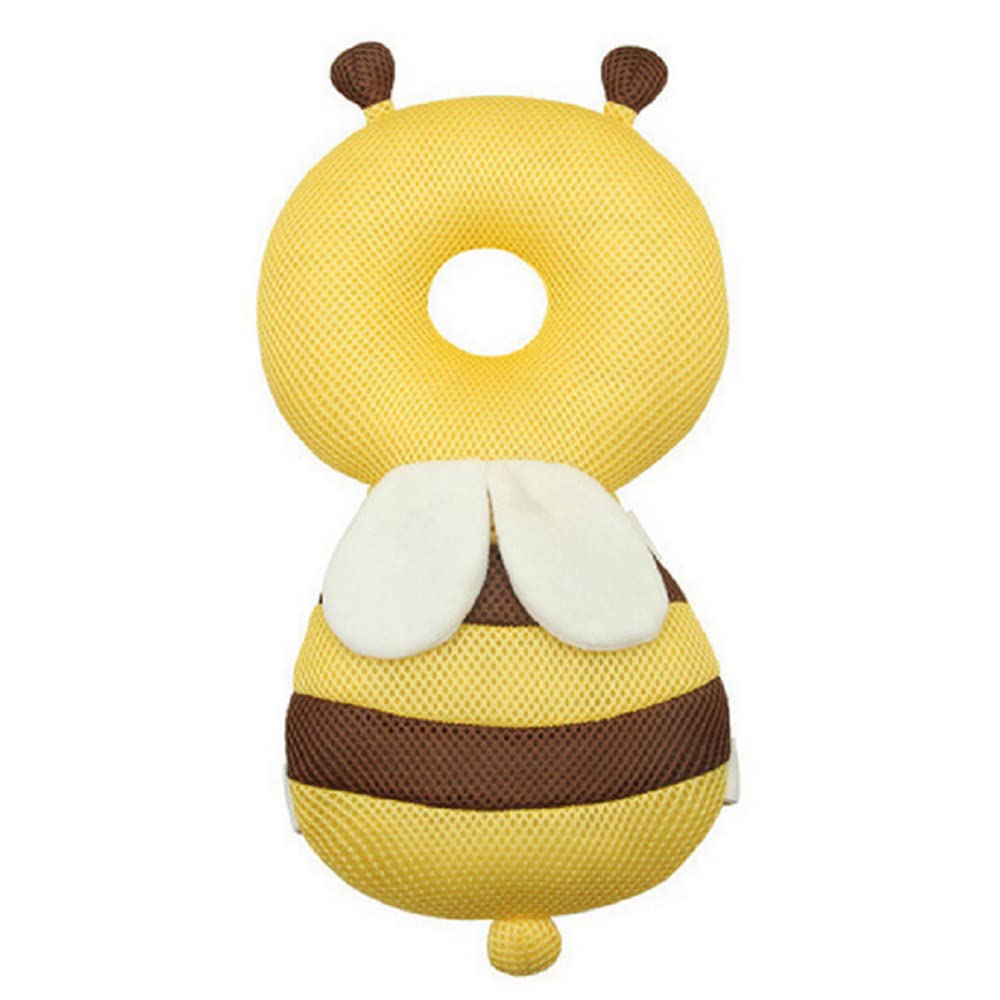Hewnda Baby Head Protector - Baby Walker Protective Head Adjustable Baby Safety Mat Protective Head Cute Bee Suitable Age 4-36 Months (Yellow), Yellow, 1 Count (Pack of 1)