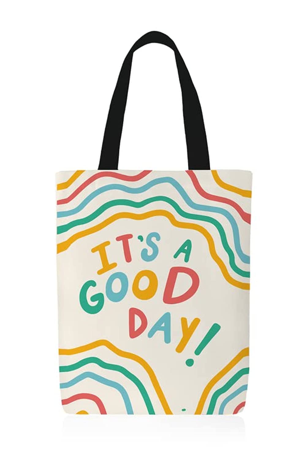 ART MOOD HOME Canvas Good day Tote Bag Multi color 32x45 CM, M