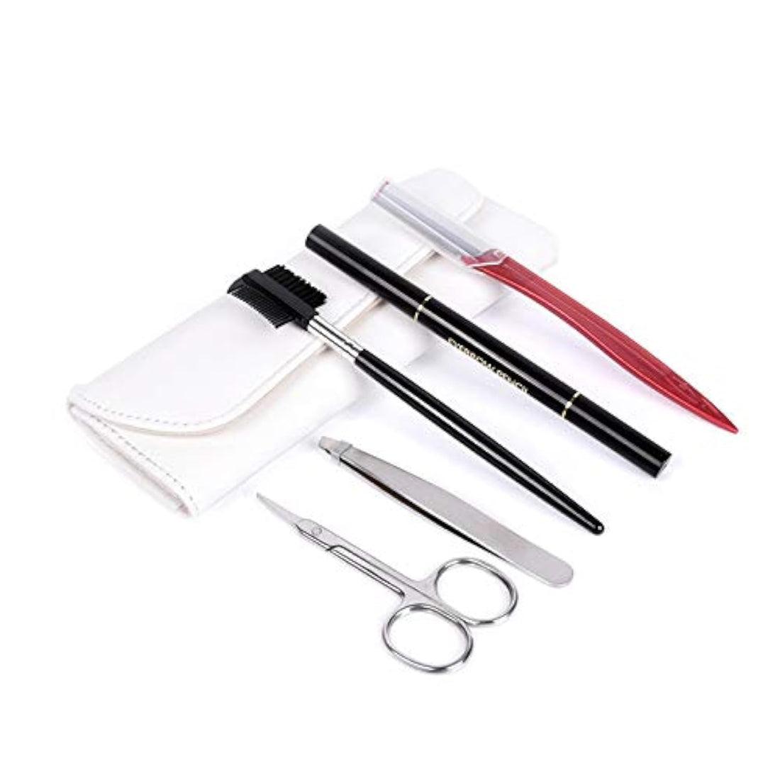 fashion mania Portable beauty makeup Makeup tools Eyebrow scissors Stainless steel eyebrow razor Eyebrow comb eyebrow cutting pencil set