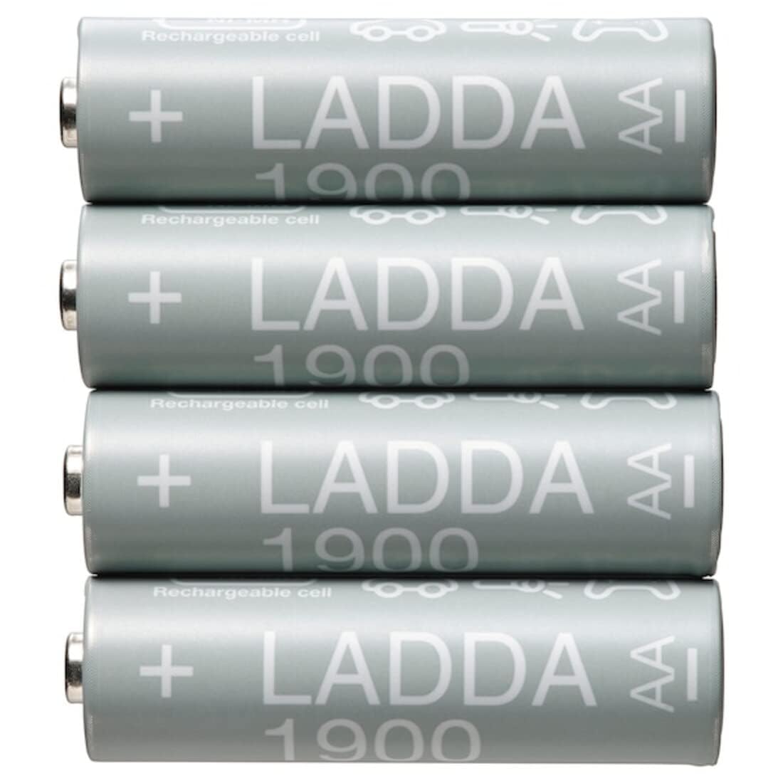 Digital Shoppy LADDA Rechargeable Battery, HR06 AA 1.2V, 1900mAh, 4 Pack.