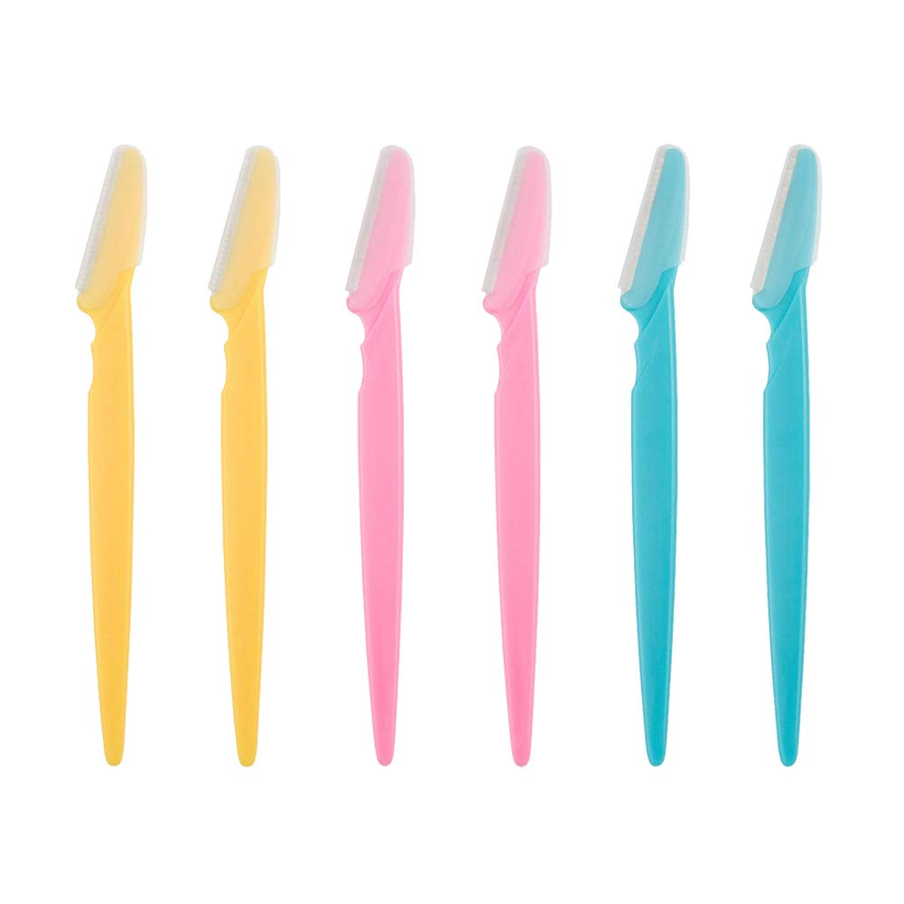 ILLUVA Skin and Eyebrow Peeling Tool, Dermapline Facial Shaver with Precision Cover for Women and Men, Pack of 6