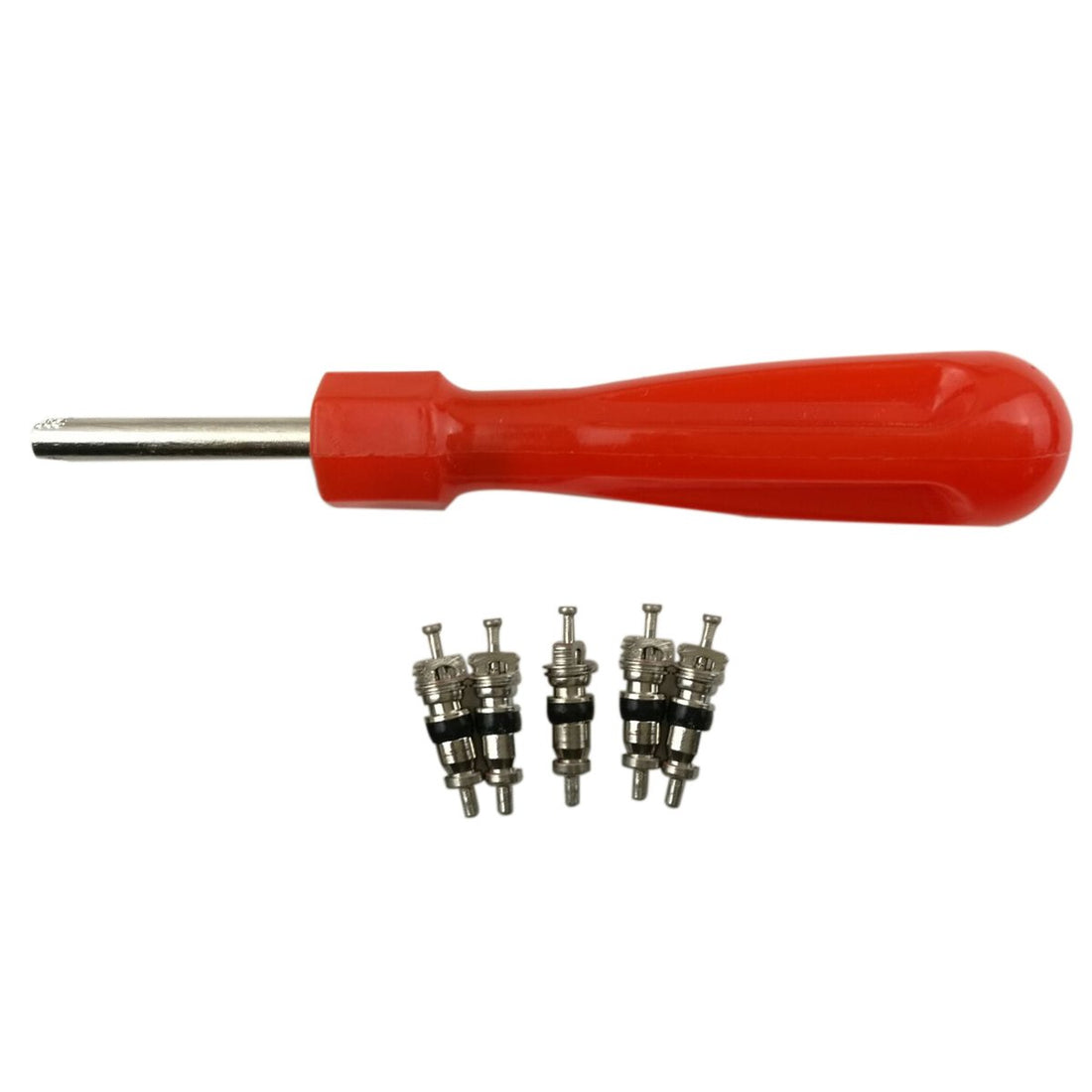 Rosenice Tire Valve Stem Core Remover Installer with 5 Valve Cores Tire Repair Tool Kit