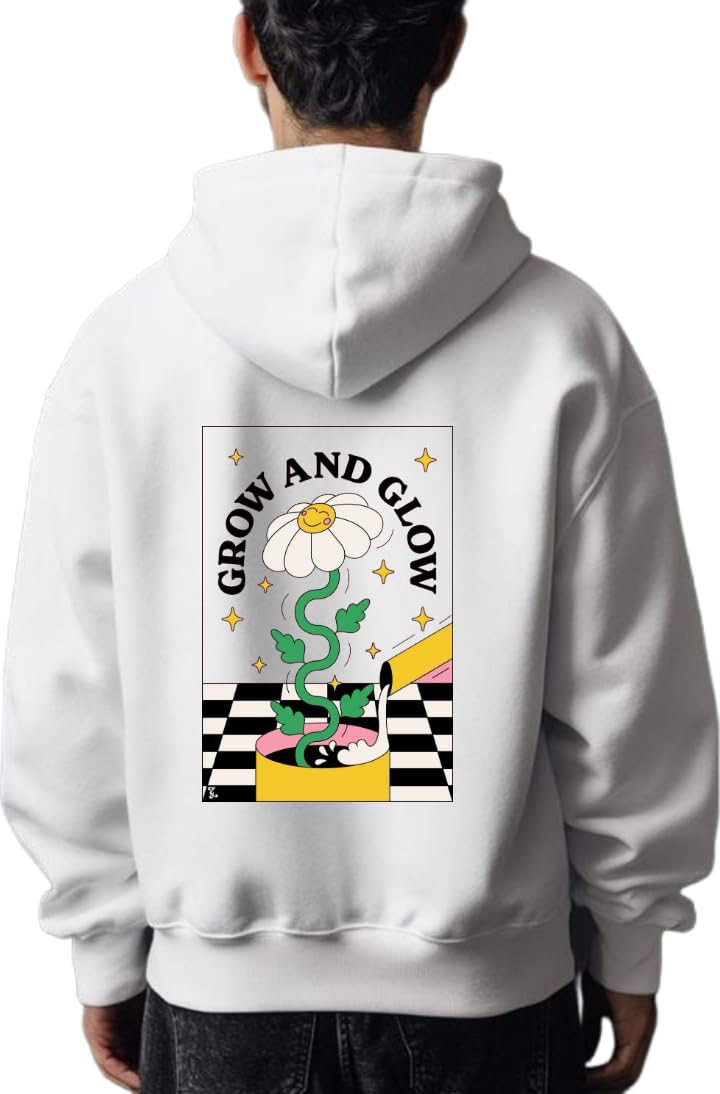 GROW AND GLOW Hoodie back White