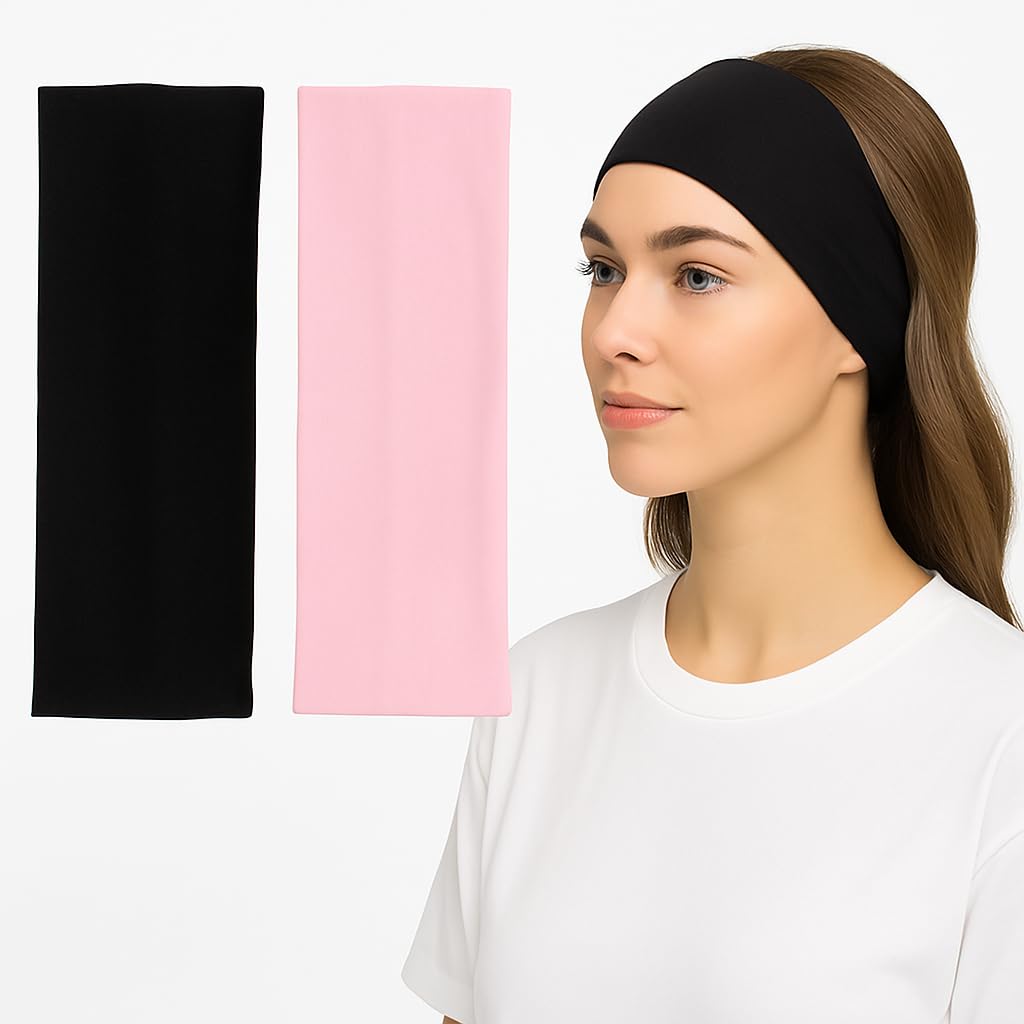 Comfort + Fashion Angle Women’s Soft Stretch Headbands – Fashion & Fitness, Comfortable Non-Slip Design