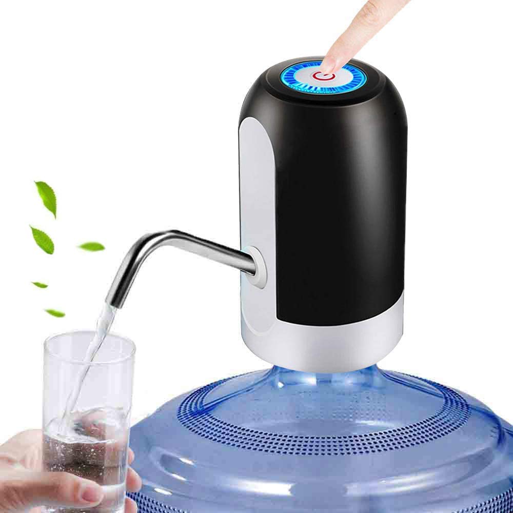 AWH Water Bottle Pump, Automatic Water Dispenser, USB Charging Drinking Portable Electric Switch for Universal 3-5 Gallon Bottle for Outdoor Home Office (Black)