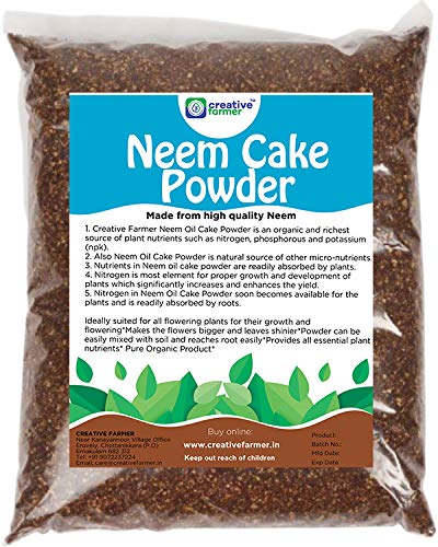 Creative Farmer Neem Oil Cake Powder 1Kg Organic Natural Plant Nutrient for Home Gardens and Potting Mix