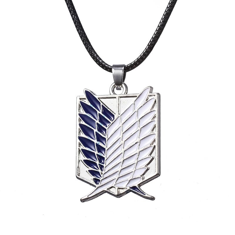 Attack on Titan Inspired Necklace - Wings of Liberty Freedom Emblem Pendant, Alloy Crafted, Available in Gold & Silver, Ideal for Fans of The Series, Perfect Collectible or Gift Item