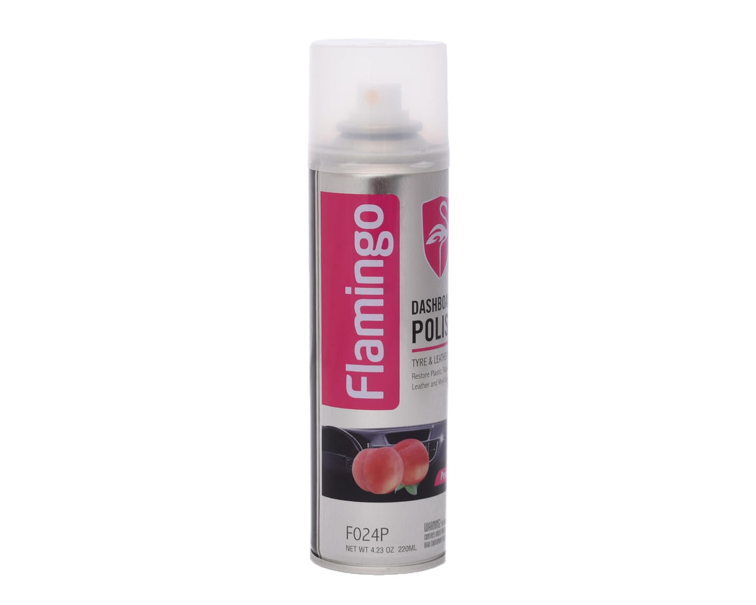 Flamingo ND228 Car Dashboard Polish, 220ML, Peach Scent With Perfect Design, Premium And Eco-Friendly Material - Multi Colour
