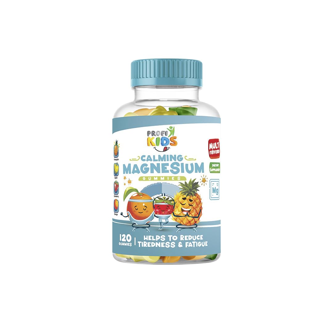 Profikids Calming Magnesium Gummies, 120 Count, 34mg Magnesium Bisglycinate, Supports Nervous System and Muscle Function