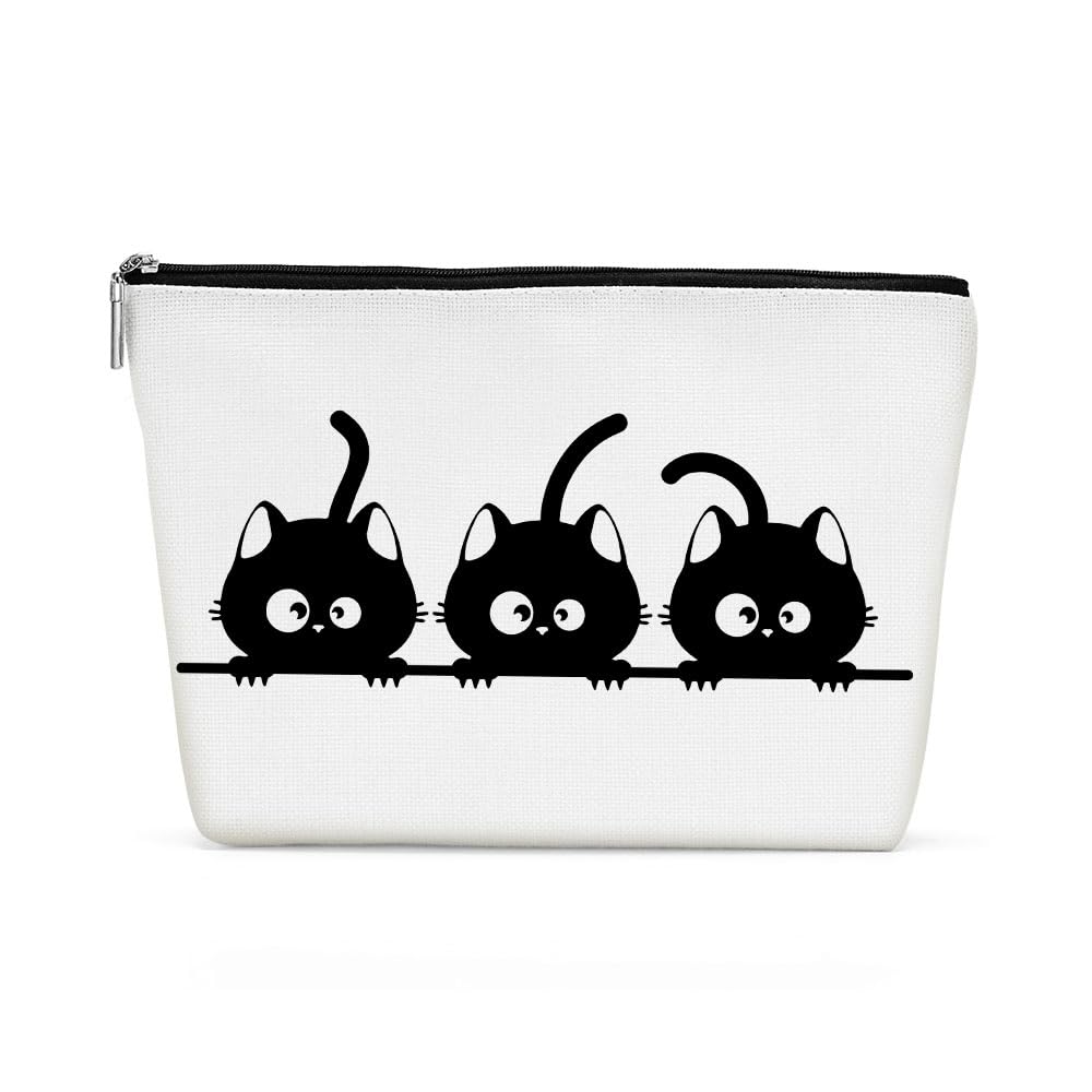 Cute Cat Mom Gifts, Cat Makeup Bag, Funny Cosmetic Bag Cat Gifts for Women, Cat Lover Gifts for Women Her Sister Bestie Friends Niece Birthday Christmas Halloween Friendship Travel Toiletry Bag