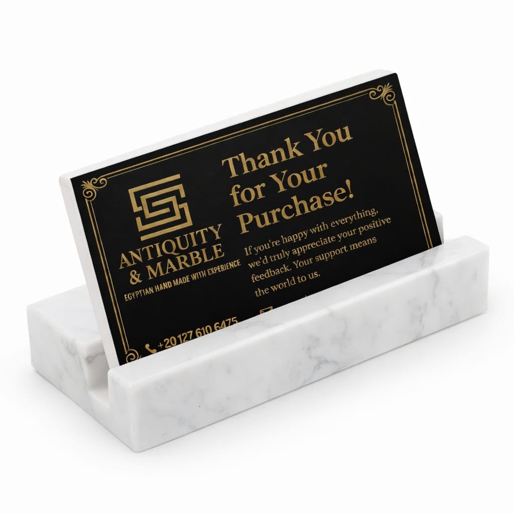 Marble Business Card Holder for Desk - Marble Business Card Holder - Desk Organizers and Card Display Stand 25 Cards Capacity