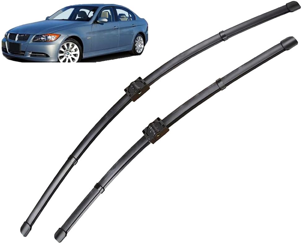 Wiper Blades Compatible with BMW 318 S560, Size 24/19 Inch, Set of 2, Natural Rubber