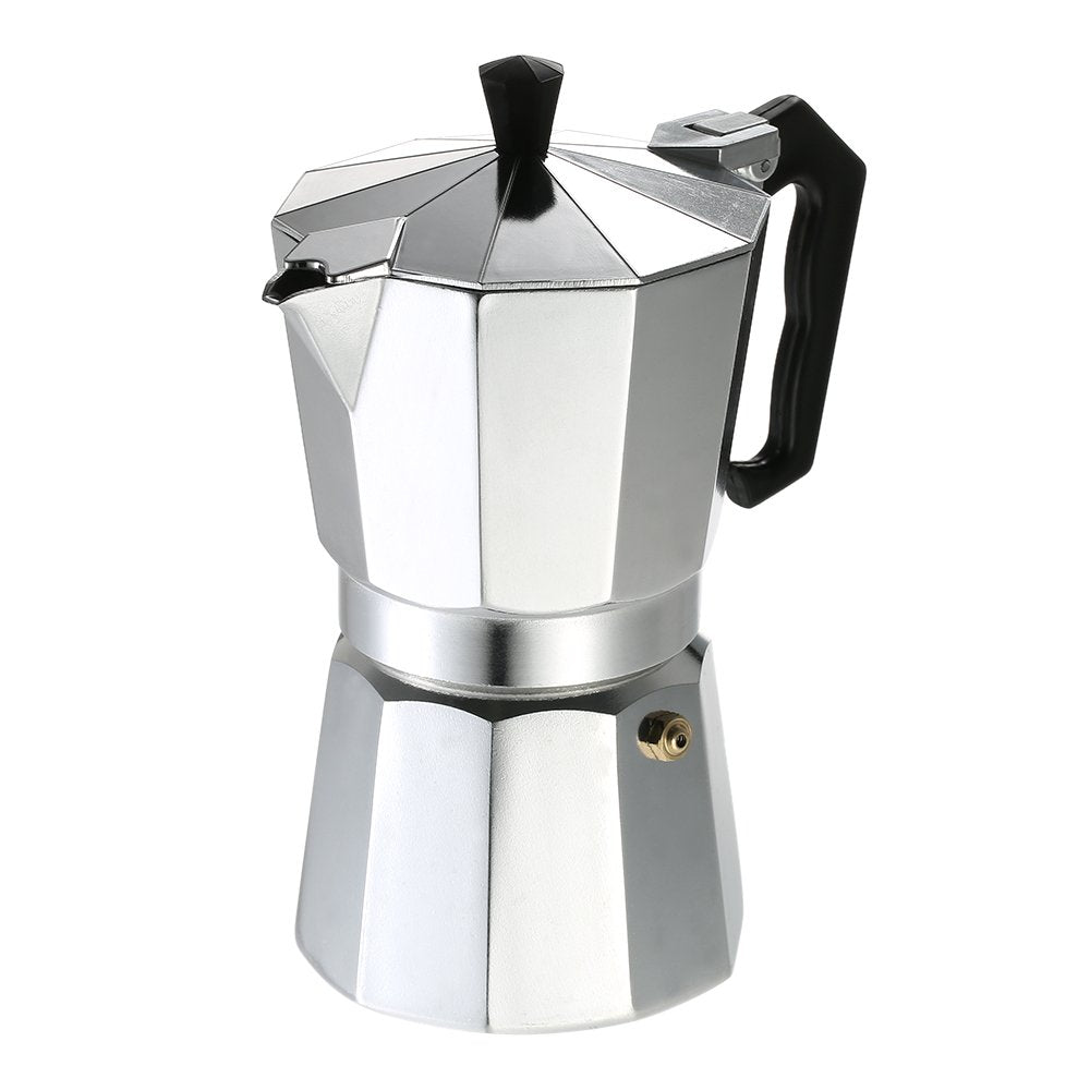 Goolsky 3-Cup Aluminum Espresso Percolator Coffee Stovetop Maker Mocha Pot for Use on Cooker Gas Stove Electrothermal Furnace