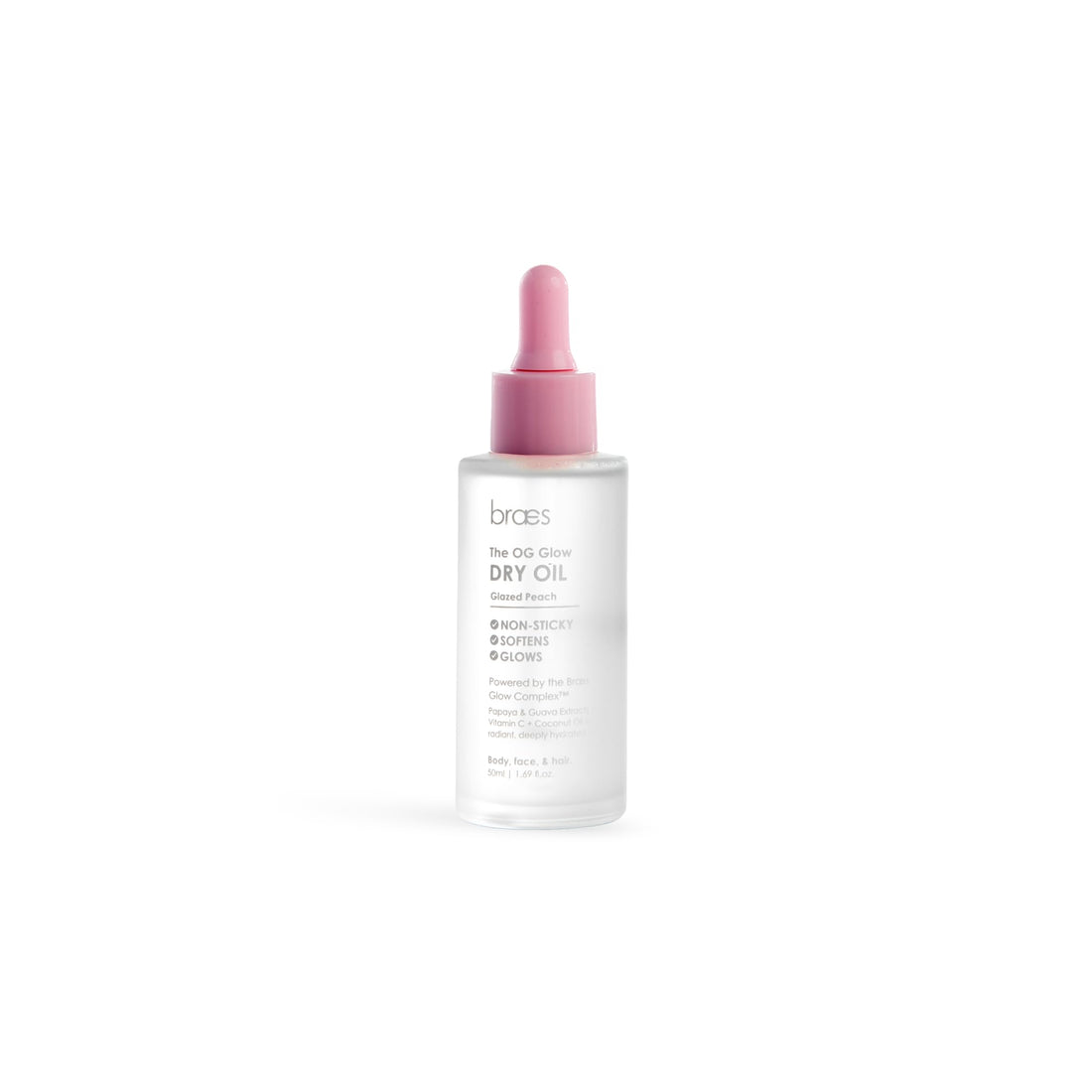 Braes The Og Glow Dry Oil for Face, Body and Hair - Glazed Peach - 50 ml