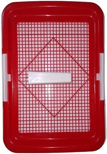Potty Pet Box & Pad Holder Tray (Red, X-Large)