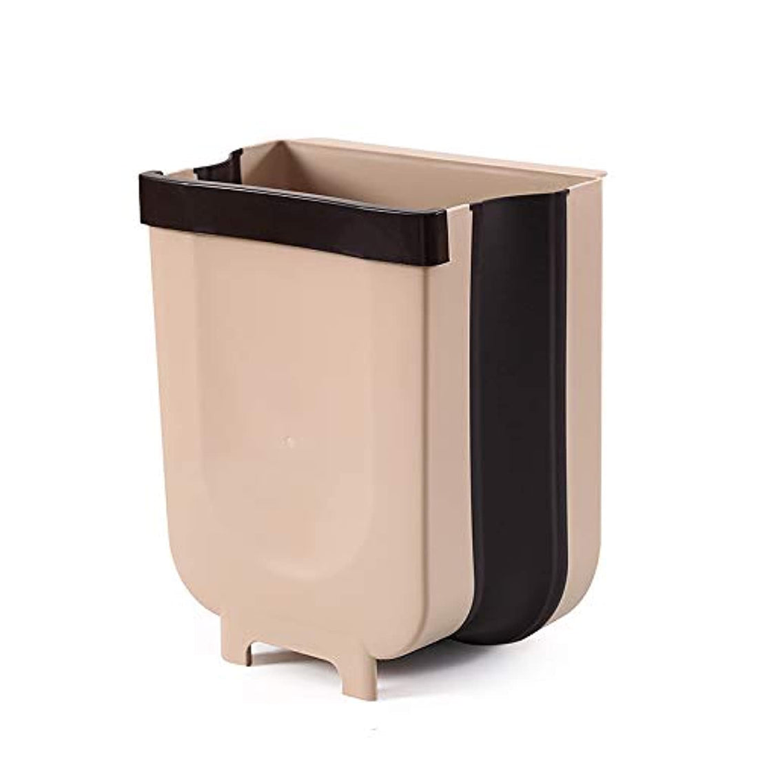 U/D Hanging Kitchen Trash Can Garbage Bin Fold-able Trash Can For Home Kitchen Room Cabinet Door Drawer Or Car - Foresight Home (Small, Coffee)