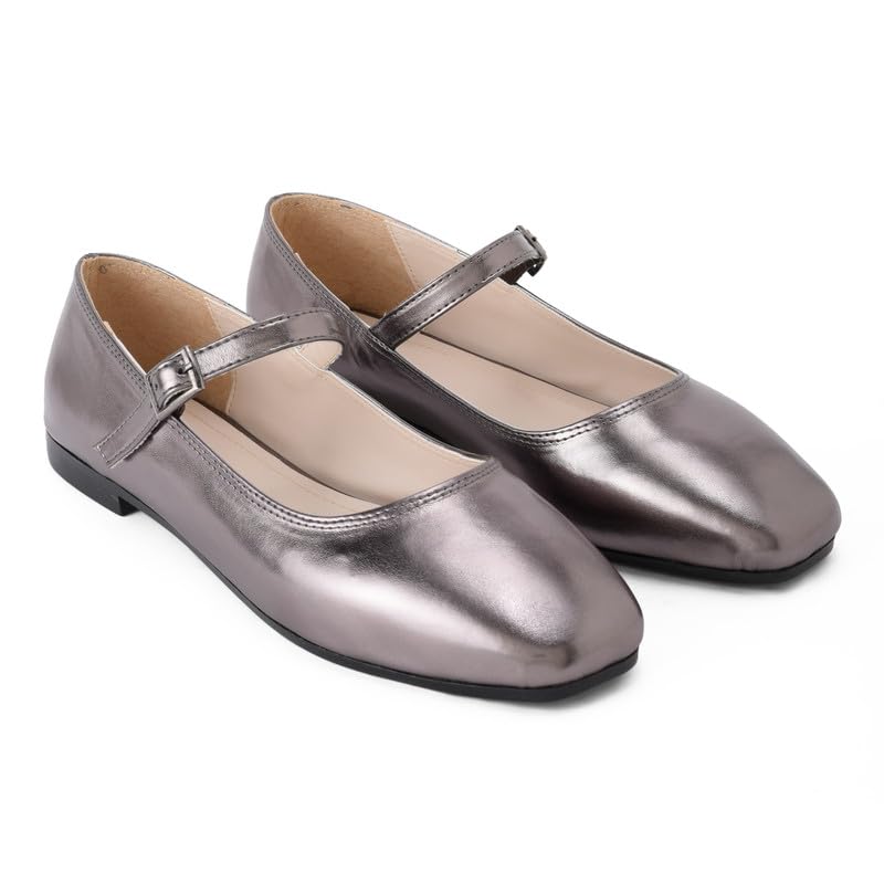Pavo Bronze Mary Jane ballerina, 41 EU Narrow