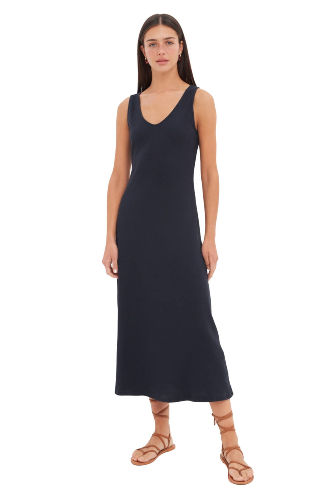 Trendyol Women Navy Blue Ribbed A-line Midi Knitted Dress TWOSS22EL2964 Dress (pack of 1)