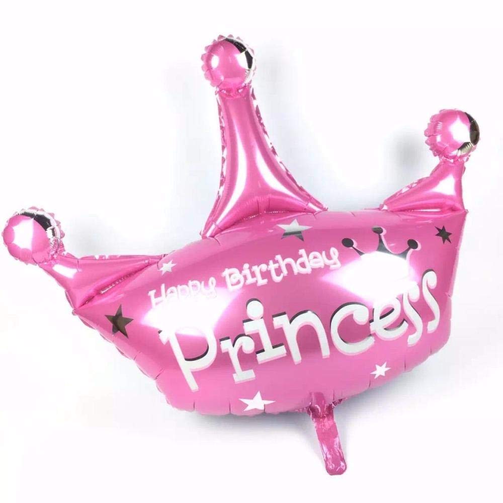 Happy Birthday Princess Crown Foil Balloon - 103cm by 93cm