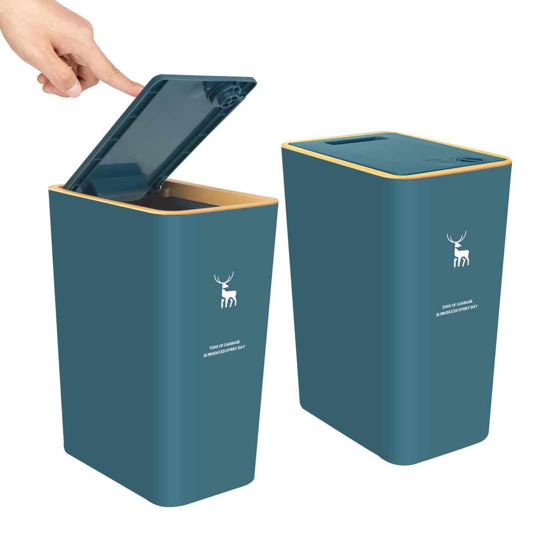 XPIY Plastic Small Trash Can GREENGREEN