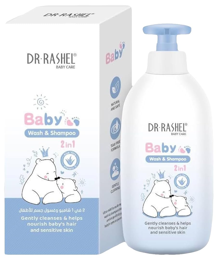 Dr. Rashel 2-in-1 Baby Wash and Shampoo 300 ml, Blue