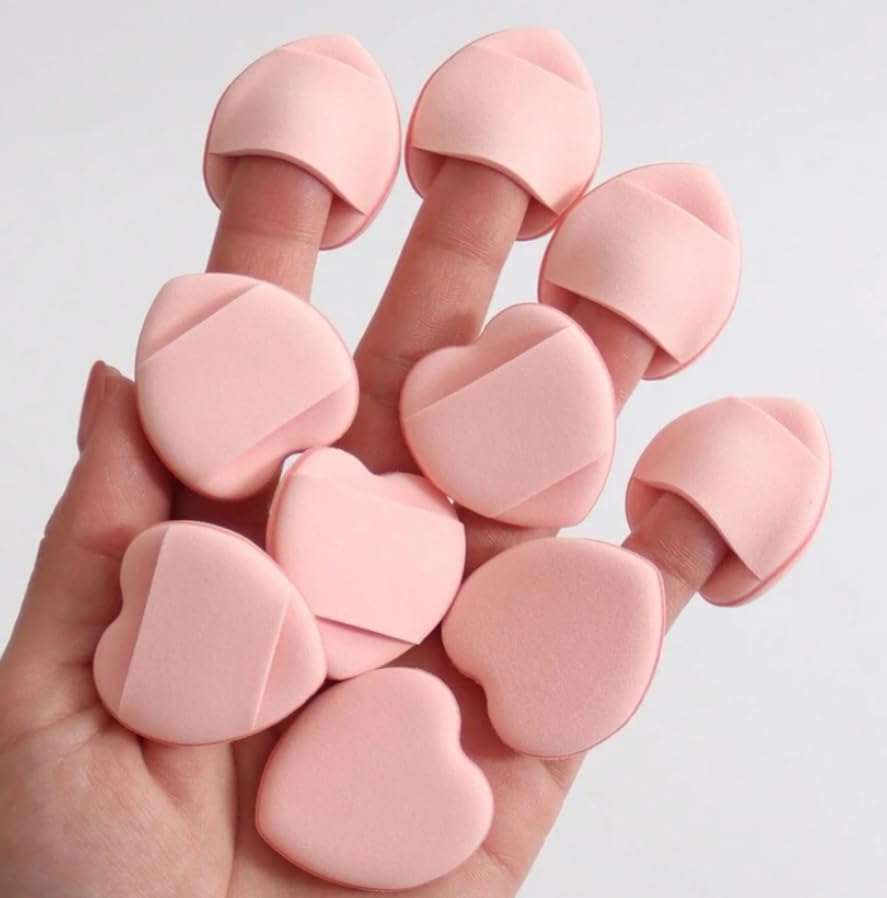 4Pcs Finger Powder -Mini Air Cushion Puff Finger- Mini Makeup Sponge Fingertip Puff -Multicolor