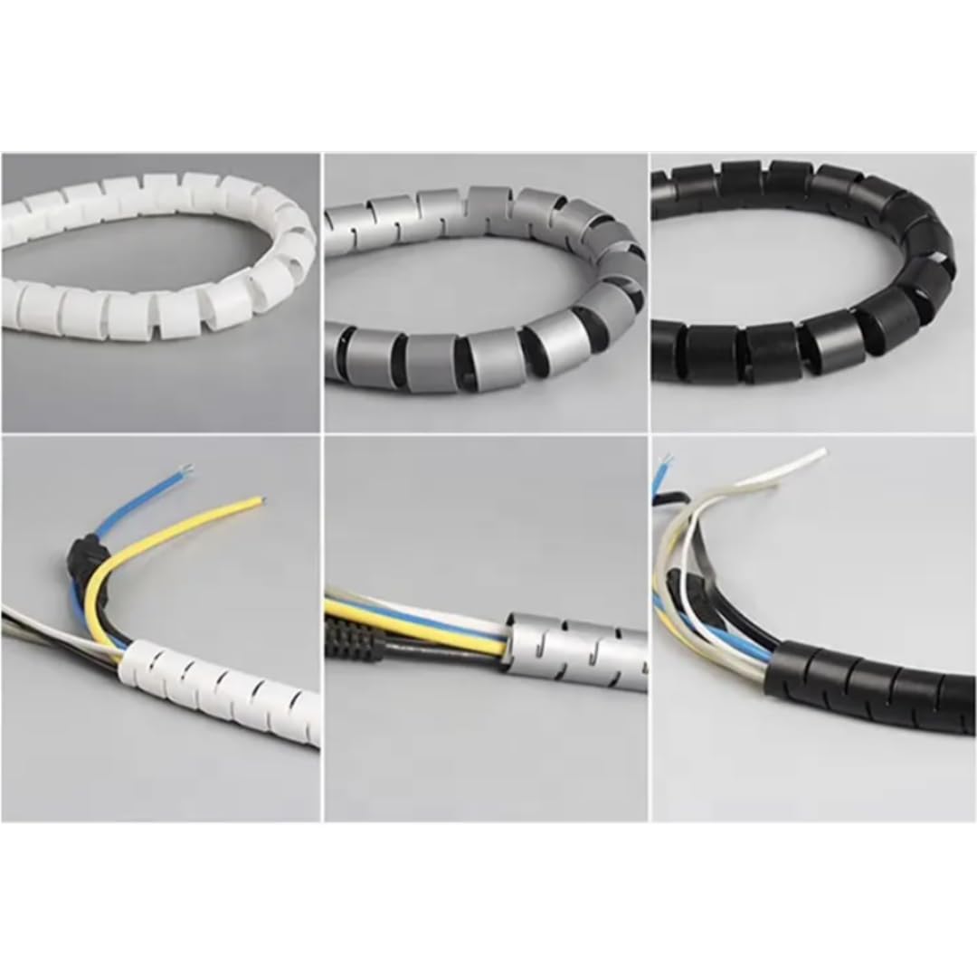 Premium Quality Flixable Cord Protector Spiral Wire Wrap Cord Computer Electrical Wire Organizer Cable Management Spiral Cable Wrap Cable Sleeve 2M, 25mm (Black)