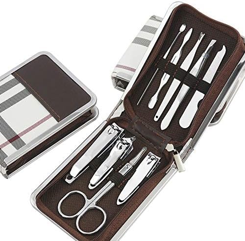 Manicure, Pedicure Kit, Personal Nail Clippers Set Stainless Steel Nail Kit Manicure Set Nail Clippers Pedicure Tools-9 in 1 nail clippers set