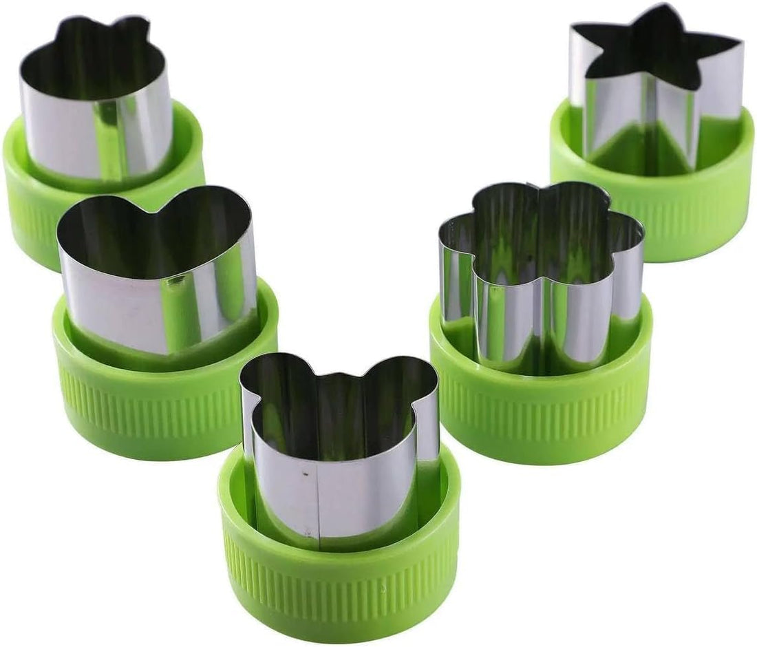 Lunch Box Food Cutters Set for Kids 9 Pieces Multi-Shape Vegetable Fruit and Cookie Slicing Kit for Fun Healthy Meal Prep and Creative Snack Making