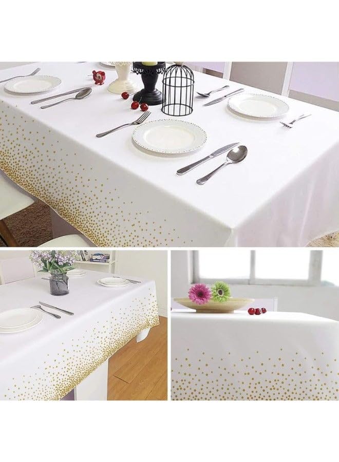 Happy Birthday Table Covers White Colors Confetti Tablecloth Party Decoration